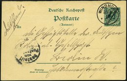 DSWA P 11A BRIEF, 1900, 5 Pf. Antwortteil Von WINDHOEK Von Oblt. Fritsche In Omaruru Nach Berlin, Pracht - Duits-Zuidwest-Afrika