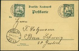 DSWA P 13 BRIEF, 1900, 5 Pf. Grün Von SWAKOPMUND Nach Bern, Pracht - Sud-Ouest Africain Allemand