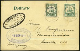 KAMERUN 21I,P 15 BRIEF, GARUA, 11.7.11, Mit 5 Pf. Grün, Mit Wz. Auf 5 Pf.-Ganzsachenkarte Von ADAMAUA Nach Montevideo, R - Cameroun