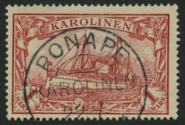 KAROLINEN 16 O, 1900, 1 M. Rot, Pracht, Mi. 70.- - Caroline Islands