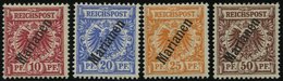 MARIANEN 3-6IIa *, 1900, 10 - 50 Pf. Steiler Aufdruck, Falzreste, 4 Prachtwerte, Mi. 205.- - Mariana Islands