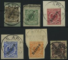 SAMOA 1-6 BrfStk, 1900, Krone/Adler, Prachtsatz Auf Briefstücken, Mi. 260.- - Samoa