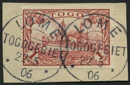 TOGO 16I BrfStk, 1900, 1 M. Rot Mit Plattenfehler Wolke Zwischen Den Halteseilen Des Ersten Mastes, Prachtbriefstück, Mi - Togo