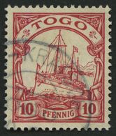 TOGO 9 O, KETE-KRATSCHI, Teilabschlag Auf 10 Pf. Karmin, Ohne Wz., Pracht - Togo