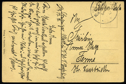 MSP VON 1914 - 1918 47 (Kleiner Kreuzer STRASSBURG), 3.12.1916, Feldpost-Ansichtskarte Von Bord Der Strassburg, Pracht - Deutsche Post In Der Türkei