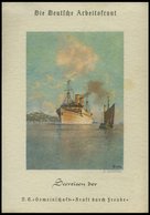 DEUTSCHE SCHIFFSPOST 1938, KDF- Tagesveranstaltungskarte Vom 24. 12., Inklusive Speisenfolge Von Bord Der OCEANA , Feins - Marítimo