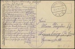 DT. FP IM BALTIKUM 1914/18 22. Landwehr-Division Der Feldpoststation 380 Zugeteilt, 26.6.17, Mit Tarnstempel DEUTSCHE FE - Letland