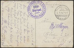 DT. FP IM BALTIKUM 1914/18 K.D. FELDPOSTEXPED. DES OBERKOMMANDOS DER 8. ARMEE, 2.11.16, Auf Farbiger Ansichtskarte (Type - Letland