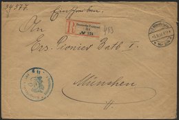 DT. FP IM BALTIKUM 1914/18 K.D. FELDPOSTSTATION NR. 214 * B, 3.5.17, Auf Einschreibbrief Der Kriegslazarett-Abt. 55 /Kas - Latvia