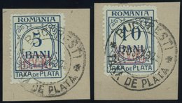 MV In RUMÄNIEN P 6/7 BrfStk, Portomarken: 1918, 5 Und 10 B. Dunkelgrauultramarin Auf Mattgraugrün, Mit Wz., Auf Briefstü - Bezetting 1914-18