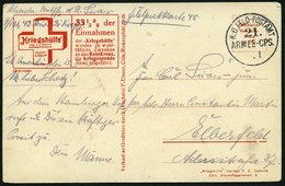 FELDPOST I.WK 1915, Ansichtskarte Der Kriegshilfe, Als Feldpost Gelaufen Nach ELBERFELD, Pracht - Used Stamps