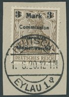 MARIENWERDER 24AIIb BrfStk, 1920, 3 M. Auf 3 Pf. Dunkelorangebraun, Type AIIb, Prachtbriefstück, Fotobefund Bock, Mi. (3 - Otros & Sin Clasificación