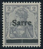 SAARGEBIET A1 PF A **, 1920, 2 Pf. Dunkelblaugrau (schraffierter Hintergrund), Aufdruck Irrtümlich Auf Dt. Reich Mi.Nr.  - Andere & Zonder Classificatie