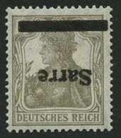 SAARGEBIET 1IK **, 1929, 2 Pf, Gelbgrau, Type I, Kopfstehender Aufdruck, Pracht, R!, Gepr. Burger, Mi. 650.- - Other & Unclassified