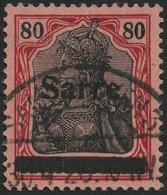 SAARGEBIET 16I O, 1920, 80 Pf. Karminrot/grauschwarz Auf Mittelgraurot, Type I, Pracht, Fotobefund Braun, Mi. 360.- - Other & Unclassified