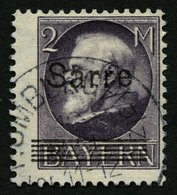 SAARGEBIET 28b O, 1920, 2 M. Schwarzgrauviolett Bayern-Sarre, Pracht, Gepr. Dr. Schneider, Mi. 170.- - Andere & Zonder Classificatie