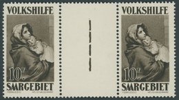 SAARGEBIET 141ZW **, 1929, 10 Fr. Gemälde II Im Zwischenstegpaar, Pracht, Mi. 500.- - Altri & Non Classificati