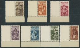 SAARGEBIET 171-77 **, 1934, Standbilder, Randstücke Mit Anhängenden Leerfeldern, 1 Fr. Normale Zähnung, Prachtsatz, Mi.  - Sonstige & Ohne Zuordnung