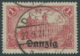 FREIE STADT DANZIG 8III O, 1920, 1 M. Rot Mit Plattenfehler Rechte Rosette Links Beschädigt, Pracht, Gepr. Gruber Und In - Otros & Sin Clasificación