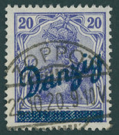 FREIE STADT DANZIG 23I O, 1920, 20 Pf. Dunkelviolettblau Mit Aufdruckfehler Denzig, Gepr. Gruber Und Infla, Mi. 200.- - Otros & Sin Clasificación