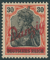 FREIE STADT DANZIG 37 *, 1920, 30 Pf. Kleiner Innendienst, Mehrere Falzreste, Pracht, Gepr. Gruber, Mi. 60.- - Other & Unclassified