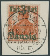 FREIE STADT DANZIG 44II/VII BrfStk, 1920, 3 M. Auf 71/2 Pf, Lilagrauer Netzunterdruck, Spitzen Nach Unten, Mit Aufdruckf - Andere & Zonder Classificatie