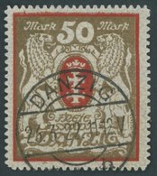 FREIE STADT DANZIG 100Xa O, 1922, 50 M. Rot/gold, Wz. 2X, Pracht, Gepr. Gruber, Mi. 140.- - Other & Unclassified