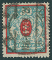 FREIE STADT DANZIG 127YF O, 1923, 50 M. Mittelgrünlichblau, Wz. 4 (Fliesen), Ohne Rosettenunterdruck, Pracht, Gepr. Grub - Altri & Non Classificati