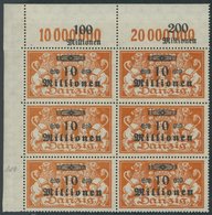 FREIE STADT DANZIG 168II **, 1923, 10 Mio. Auf 1 Mio. M. Rotorange Mit Plattenfehler Schrägstrich Durch K Von Mark, Im S - Altri & Non Classificati