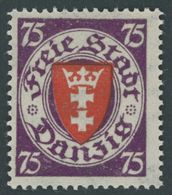 FREIE STADT DANZIG 201xa **, 1924, 75 Pf. Dunkelviolettpurpur/zinnoberrot, Postfrisch, Pracht, Mi. 60.- - Sonstige & Ohne Zuordnung