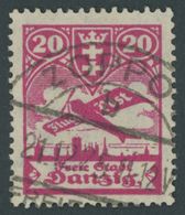 FREIE STADT DANZIG 203I O, 1924, 20 Pf. Flugpost Mit Abart Senkrechter Strich Rechts Neben Linker Turmspitze Und Farbpun - Altri & Non Classificati