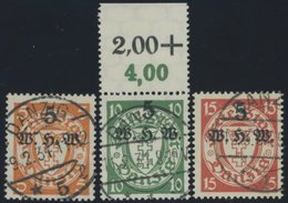 FREIE STADT DANZIG 237-39 O, 1934, Winterhilfswerk, Prachtsatz, Geprüft, Mi. 130.- - Autres & Non Classés