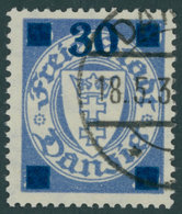 FREIE STADT DANZIG 242b O, 1934, 30 Auf 35 Pf., Aufdruck Grauultramarin, Pracht, Gepr. Gruber, Mi. 90.- - Otros & Sin Clasificación