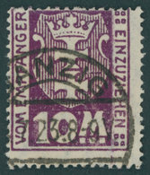 PORTOMARKEN P 21X O, 1923, 10 M. Dunkelpurpur, Wz. 3X, Pacht, Gepr. Infla, Mi. 300.- - Altri & Non Classificati