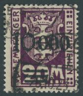 PORTOMARKEN P 27I O, 1923, 10000 Auf 20 M Dunkelpurpur, Aufdruck Rußig, Zeitgerechte Entwertung PRAUST 1, Pracht, Fotoat - Altri & Non Classificati