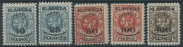 MEMELGEBIET 124-28 **, 1923, Staatsdruckerei Kowno, Postfrisch, Prachtsatz, Mi. 120.- - Memelland 1923