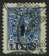 MEMELGEBIET 202I O, 1923, 1 L. Auf 800 M. Blau Mit Abart Enger Abstand Zwischen 1 Und LITAS, Pracht, Gepr. Dr. Petersen, - Memel (Klaïpeda) 1923