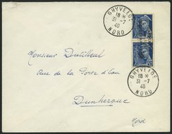 DÜNKIRCHEN 3I BRIEF, 1940 50 C. Blau Im Senkrechten Paar Auf Brief Aus GHYVELDE, Pracht, Gepr. Krischke - Occupazione 1938 – 45