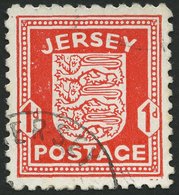 JERSEY 2z O, 1941, 1 P. Rot, Gestrichenes Papier, Pracht, Gepr. Möhle, Mi. 120.- - Occupazione 1938 – 45