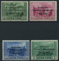 MONTENEGRO 10-13 **, 1943, 25 C. - 2 L. Nationaler Verwaltungsausschuss, 4 Prachtwerte, Mi. 240.- - Bezetting 1938-45