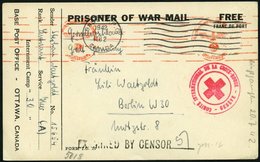 FELDPOST II. WK BELEGE 1942, Vordruck-Kriegsgefangenenkarte Aus Dem Canadischen Lager Für Deutsche Kriegsgefangene Mit O - Occupation 1938-45