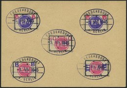 FREDERSDORF Sp 226-30 BrfStk, 1945, 5 - 30 Pf., Rahmengröße 28x19 Mm, Große Wertziffer, XII Pf. Eine Runde Ecke Sonst Pr - Private & Local Mails