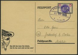 FREDERSDORF Sp 226 BRIEF, 1945, 5 Pf., Rahmengröße 28x19 Mm, Große Wertziffern, Auf Postkarte, Pracht, Gepr. Zierer - Private & Local Mails