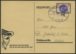 FREDERSDORF Sp 226 BRIEF, 1945, 5 Pf., Rahmengröße 28x19 Mm, Große Wertziffern, Auf Postkarte, Pracht, Gepr. Zierer - Private & Lokale Post