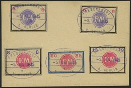 FREDERSDORF Sp246-49,55 BRIEF, 1945, 5 - 12 Pf., Rahmengröße 38x28 Mm, Kleine Wertziffern Und 30 Pf., Rahmengröße 39x23. - Correos Privados & Locales