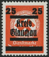 GLAUCHAU 34 **, 1945, 25 Auf 8 Pf. Mittelbräunlichrot, Pracht, Mi. 80.- - Altri & Non Classificati
