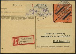 GROSSRÄSCHEN-VORLÄUFER V 2AI Paar BRIEF, 1945, 15 Pf. Schwarz Auf Bräunlichrot, Gezähnt, Nachnahme In Antiqua, Im Paar M - Correos Privados & Locales