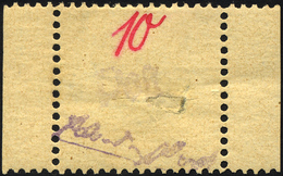 GROSSRÄSCHEN 6S *, 1945, 10 Pf. Gebührenmarke Aus Streifen, Falzreste, Große Fehlstelle In Der Markenmitte, Gepr. Kunz,  - Postes Privées & Locales