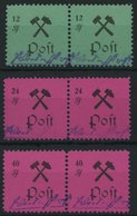 GROSSRÄSCHEN 25-27IIPFI **, 1945, 12 - 40 Pf., Type II, Je Mit Plattenfehler P Von Post Offen (Feld 2), In Waagerechten  - Private & Local Mails