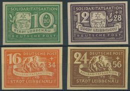 LÜBBENAU 9-12B **, 1946, Solidaritätsaktion, Ungezähnt, Prachtsatz, Mi. 60.- - Other & Unclassified